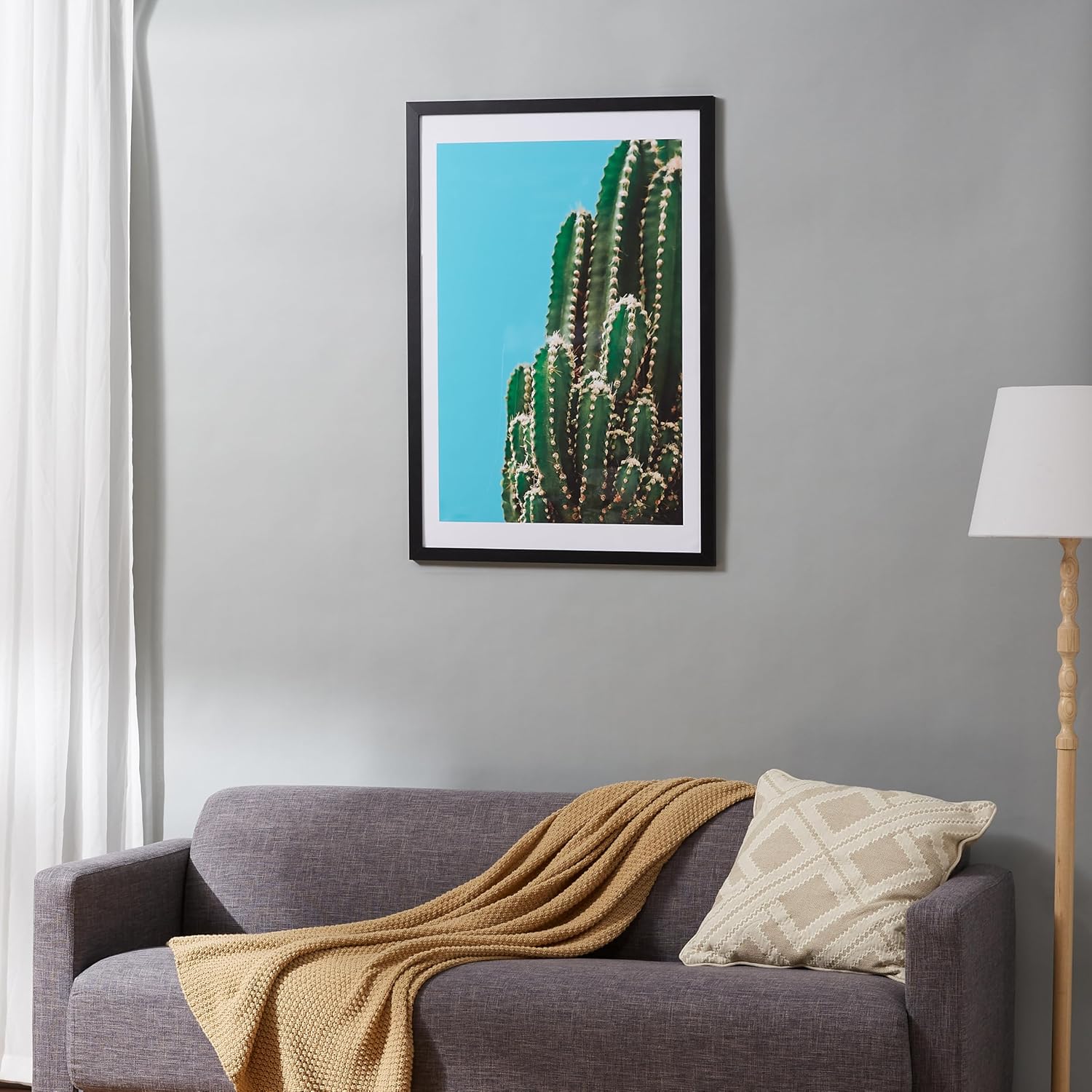 Amazon Basics Rectangular Wood Poster Frame, 24" x 36", Black