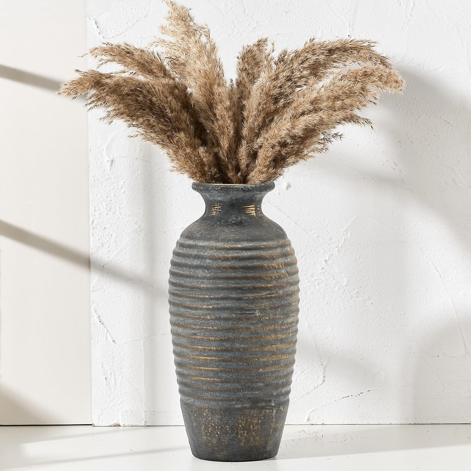 Large Ceramic Rustic Vase / Bronze / 14.4 / 14.4 Inch