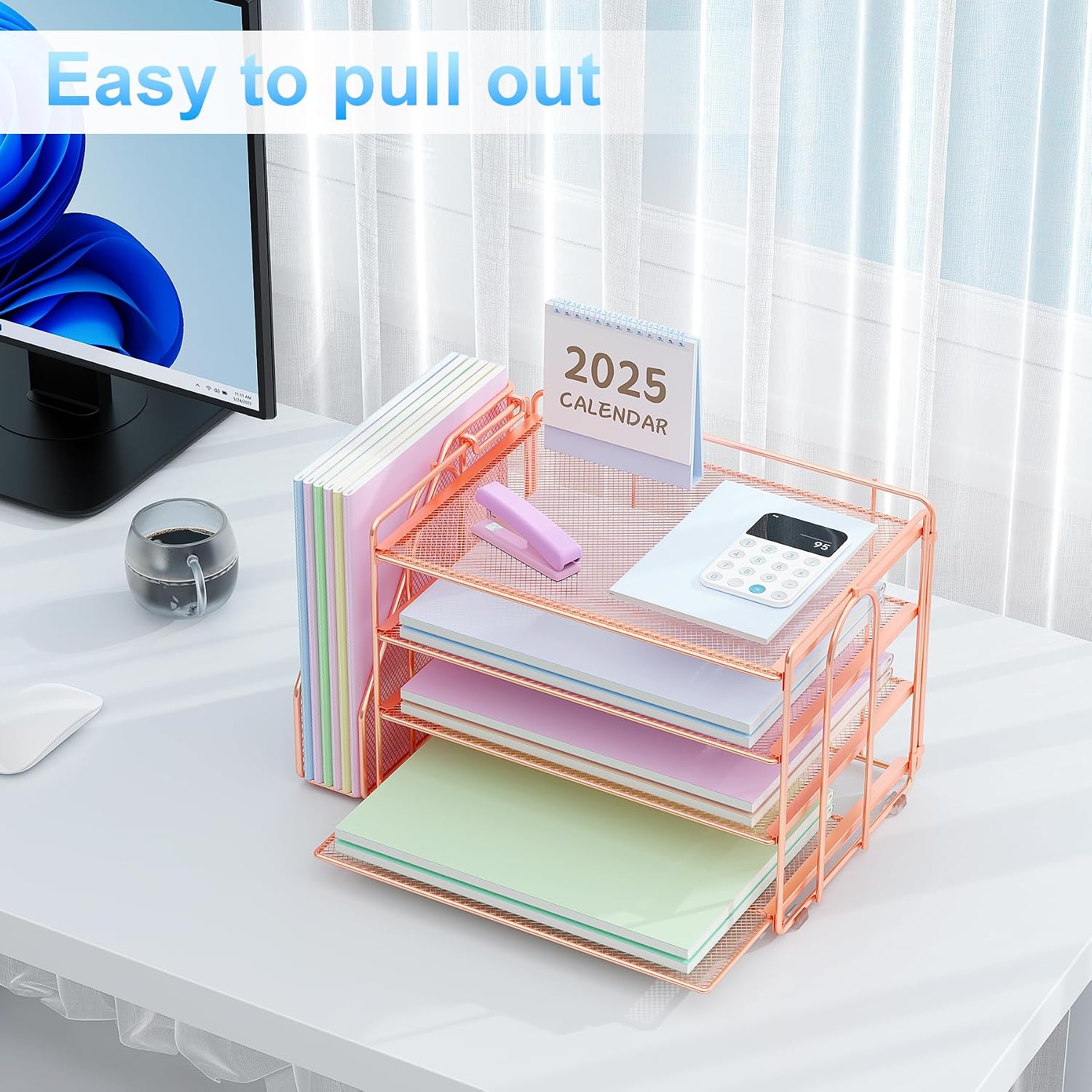 Spacrea Desk Organizers and Accessories, Paper Organizer for Desk with File organizer, Desk Accessories & Workspace