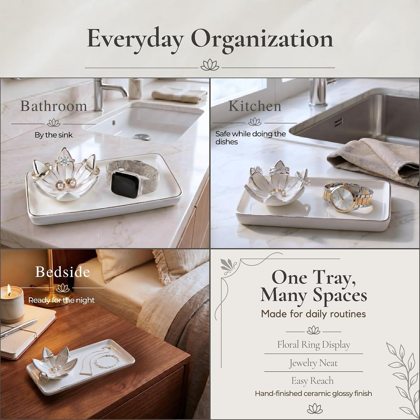 Jewelry Organizer for Vanity / Silver