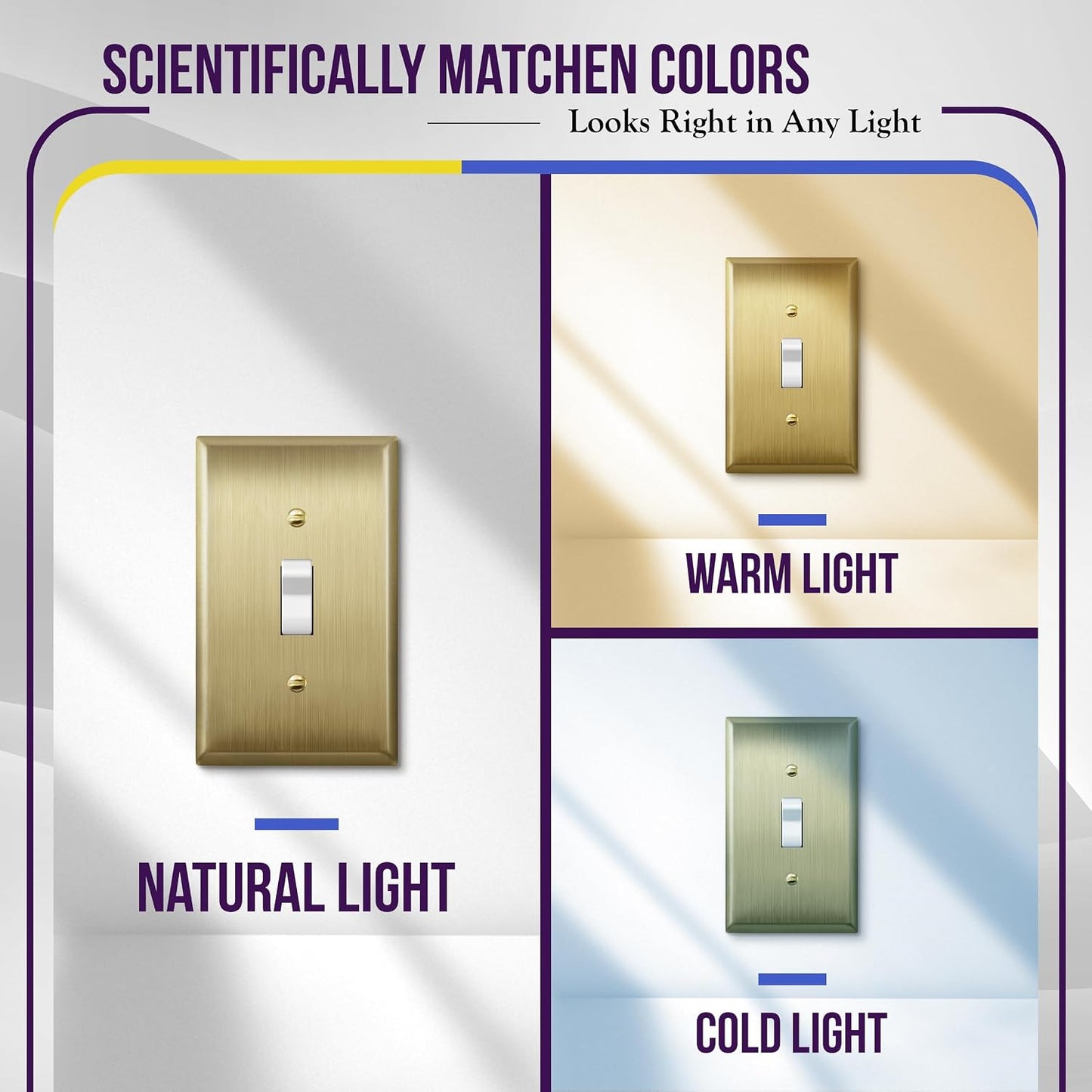 ENERLITES Toggle Light Switch Metal Wall Plate, Stainless Steel Switch Cover, Corrosion Resistant, Standard Size 1-Gang