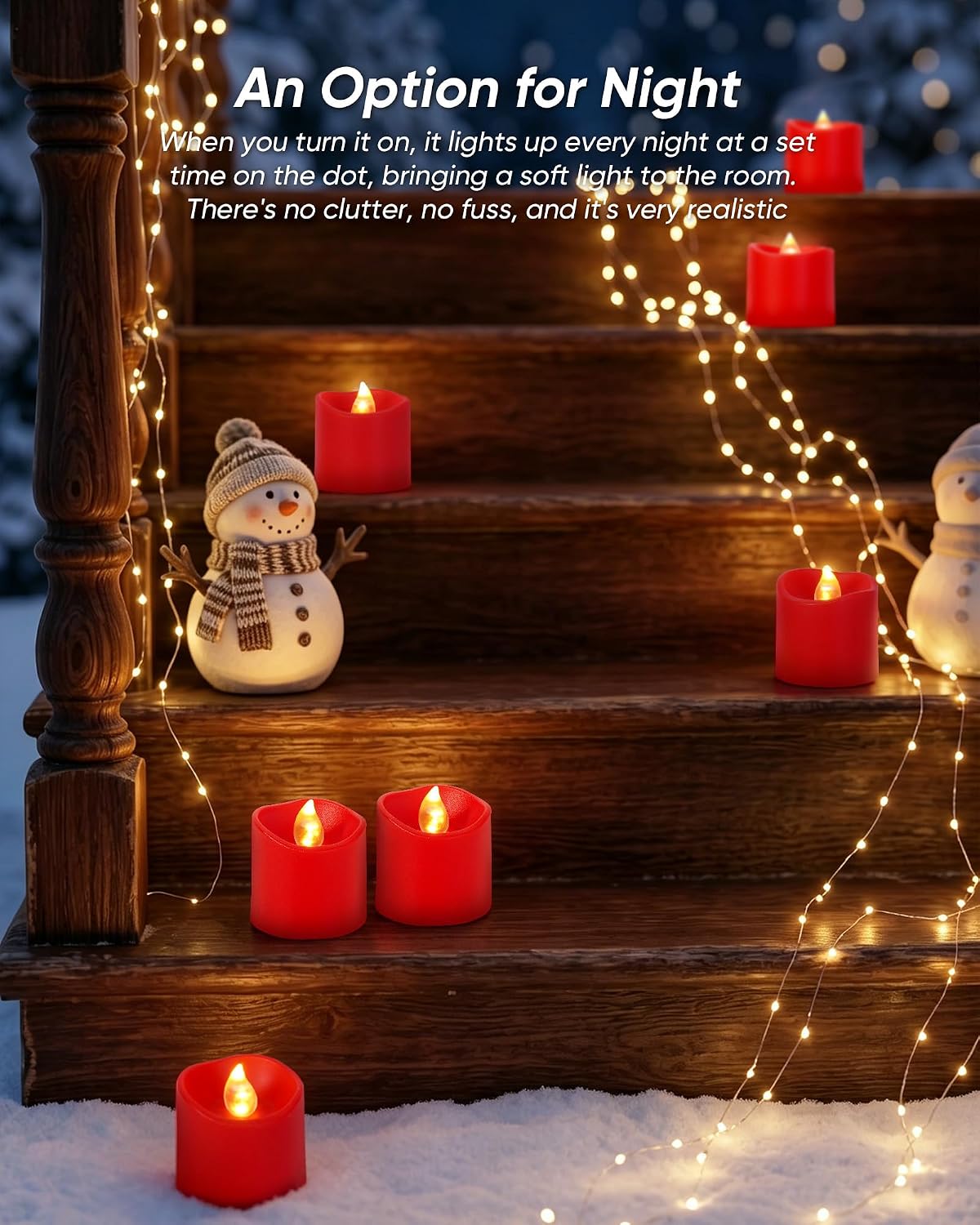 Homemory Red Flameless LED Votive Tealight Candles & Timer Remote, 24Pack | Battery operated, 400+ hour runtime