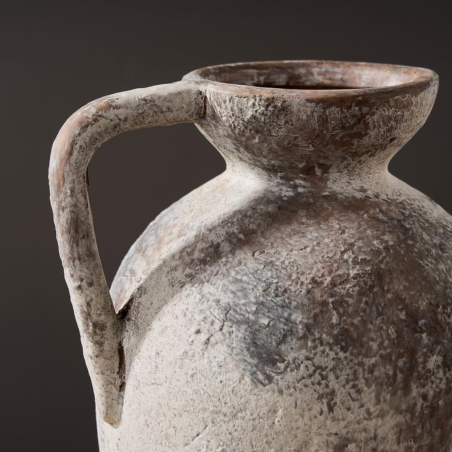 Ceramic Rustic Farmhouse Vase / 9 Inch / Brown / 9.25 Inch
