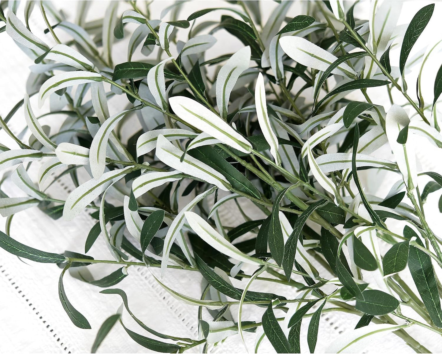 Artificial Olive Branches / Olive Leaves 6 Stems / Gray / 30 Inch