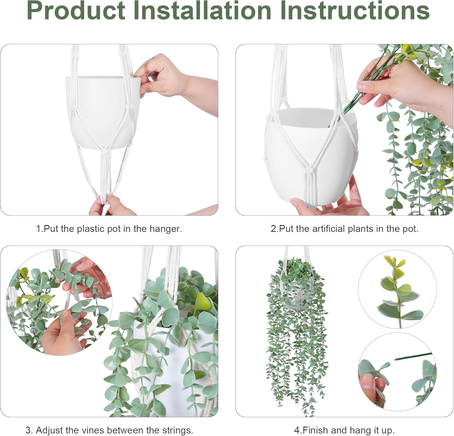 Artificial Hanging Plants / Eucalyptus / Set of 2