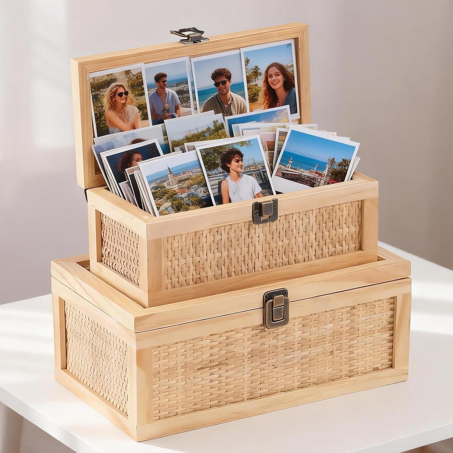 Rattan Decorative Boxes / Natural / Set of 2