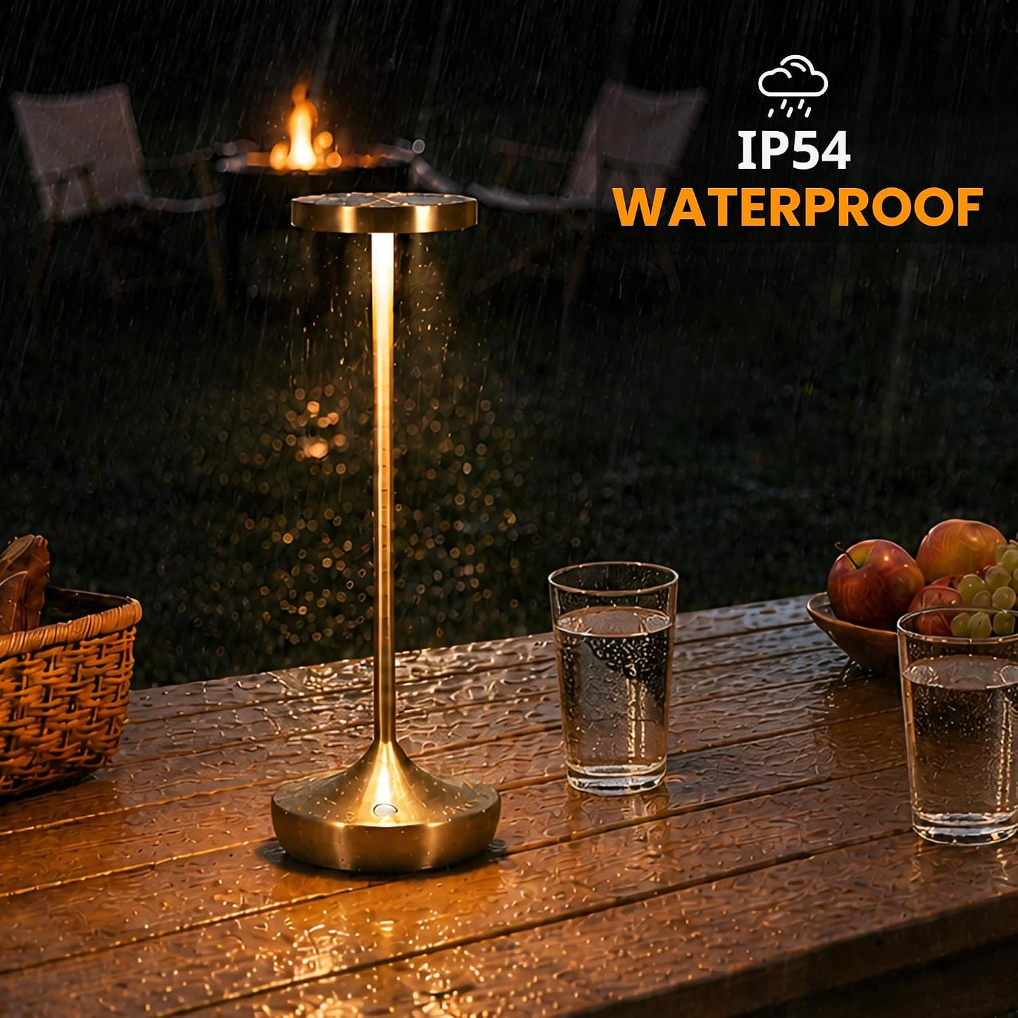 Cordless LED Table Lamps, Rechargeable 6000mAh, 72H Runtime, Waterproof | Stepless Touch Dimming with 3 Color Modes &
