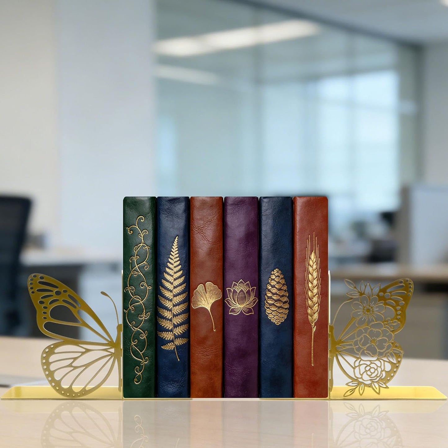 Modern Gold Bookends / Gold Butterfly