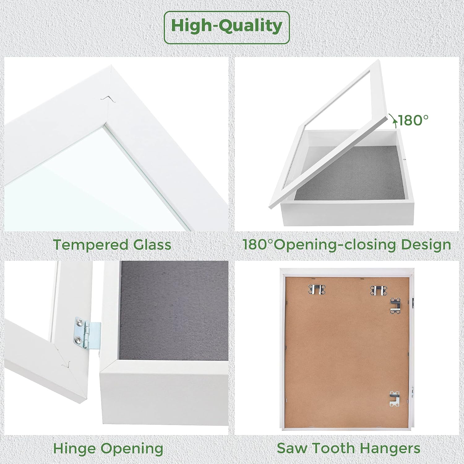 Frametory 11x14 Shadow Box Frame Display Case, 2-inch Depth (White) | Strengthened Glass Cover, Display Box for Wall