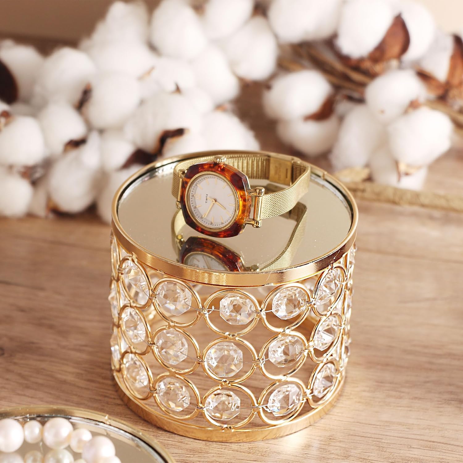 Crystal Display Stand Riser / Gold