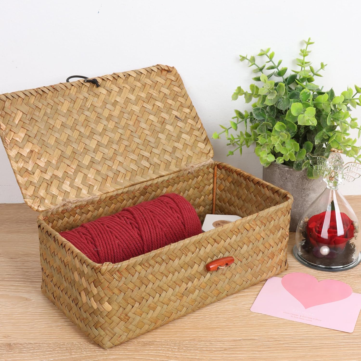Wicker Shelf Baskets / Natural Large