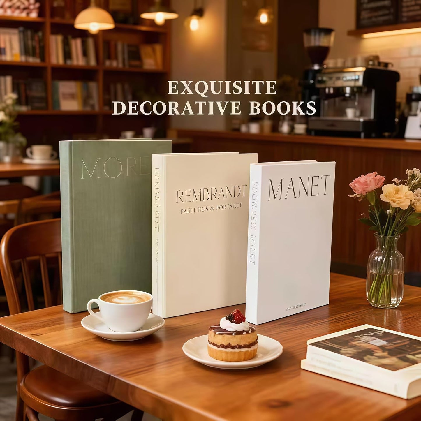 Linen Fabric Fake Books / Set of 3