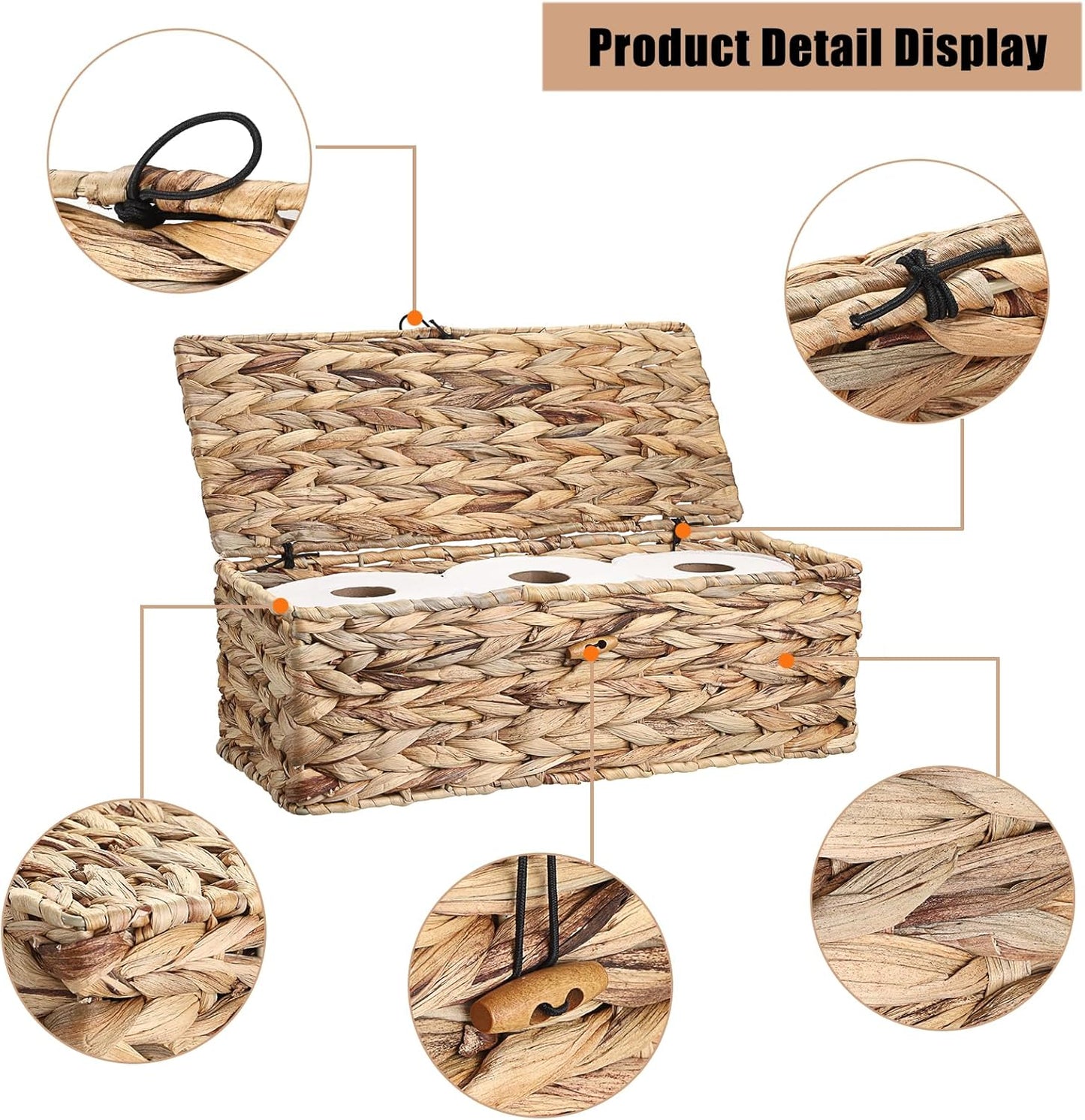 Wicker Storage Basket / Lid Rectangle Wicker Basket