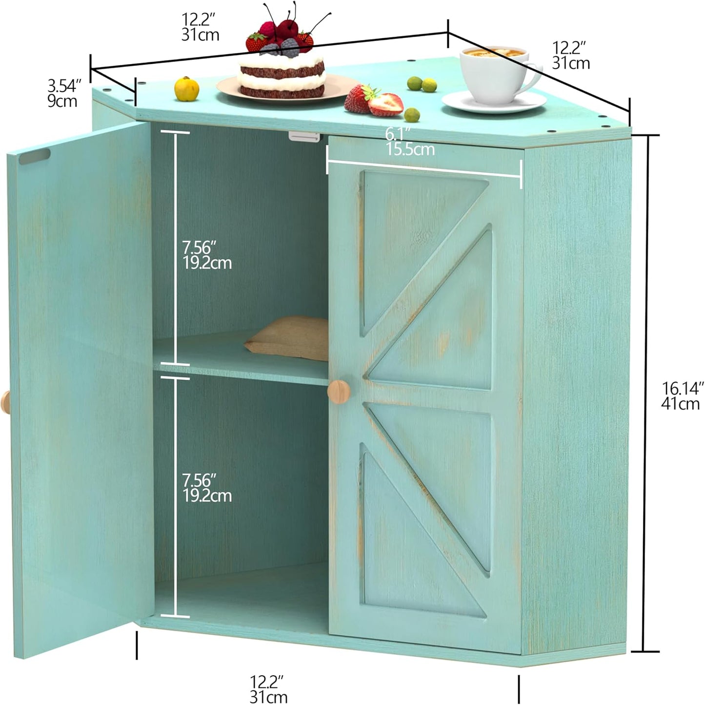 Trironsun Corner Bread Box for Kitchen Counter Double Layer Bamboo Bread Storage Container Large Capacity Bread Storage