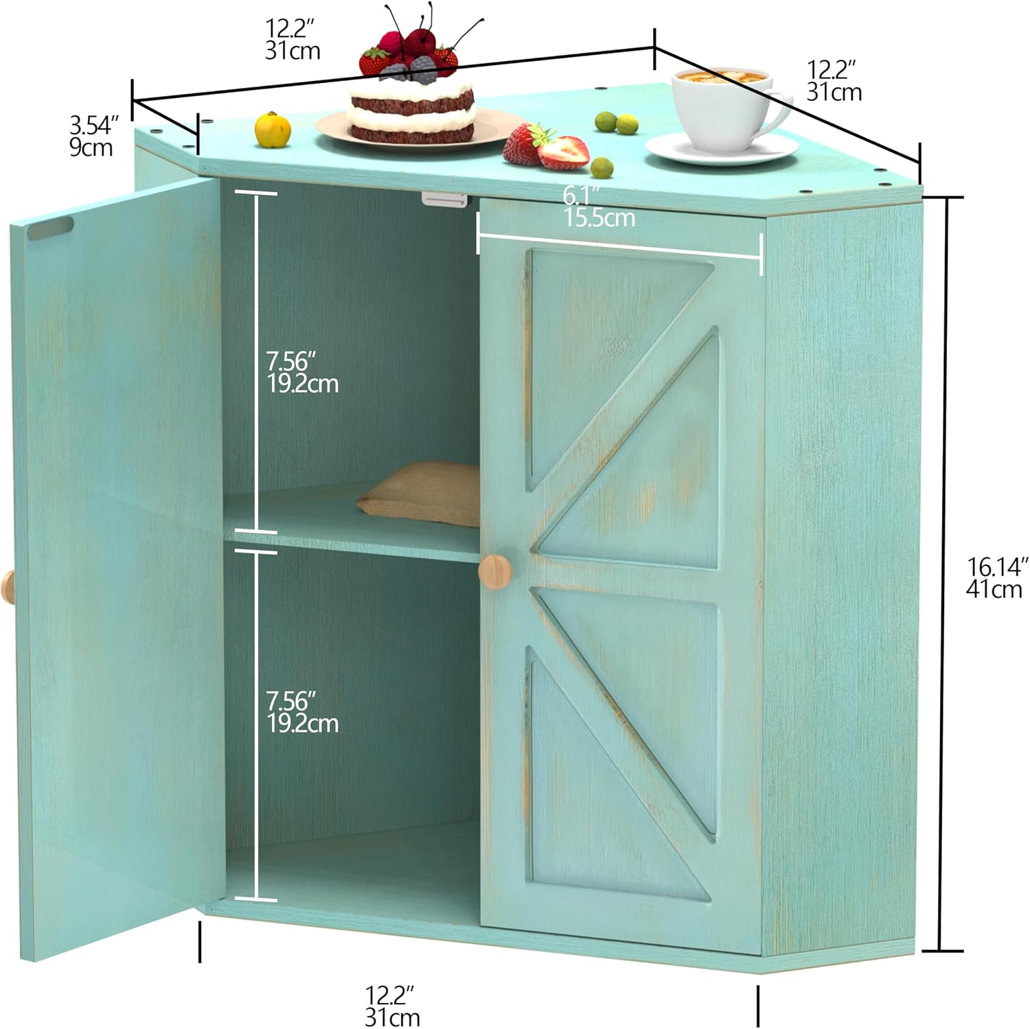 Trironsun Corner Bread Box for Kitchen Counter Double Layer Bamboo Bread Storage Container Large Capacity Bread Storage