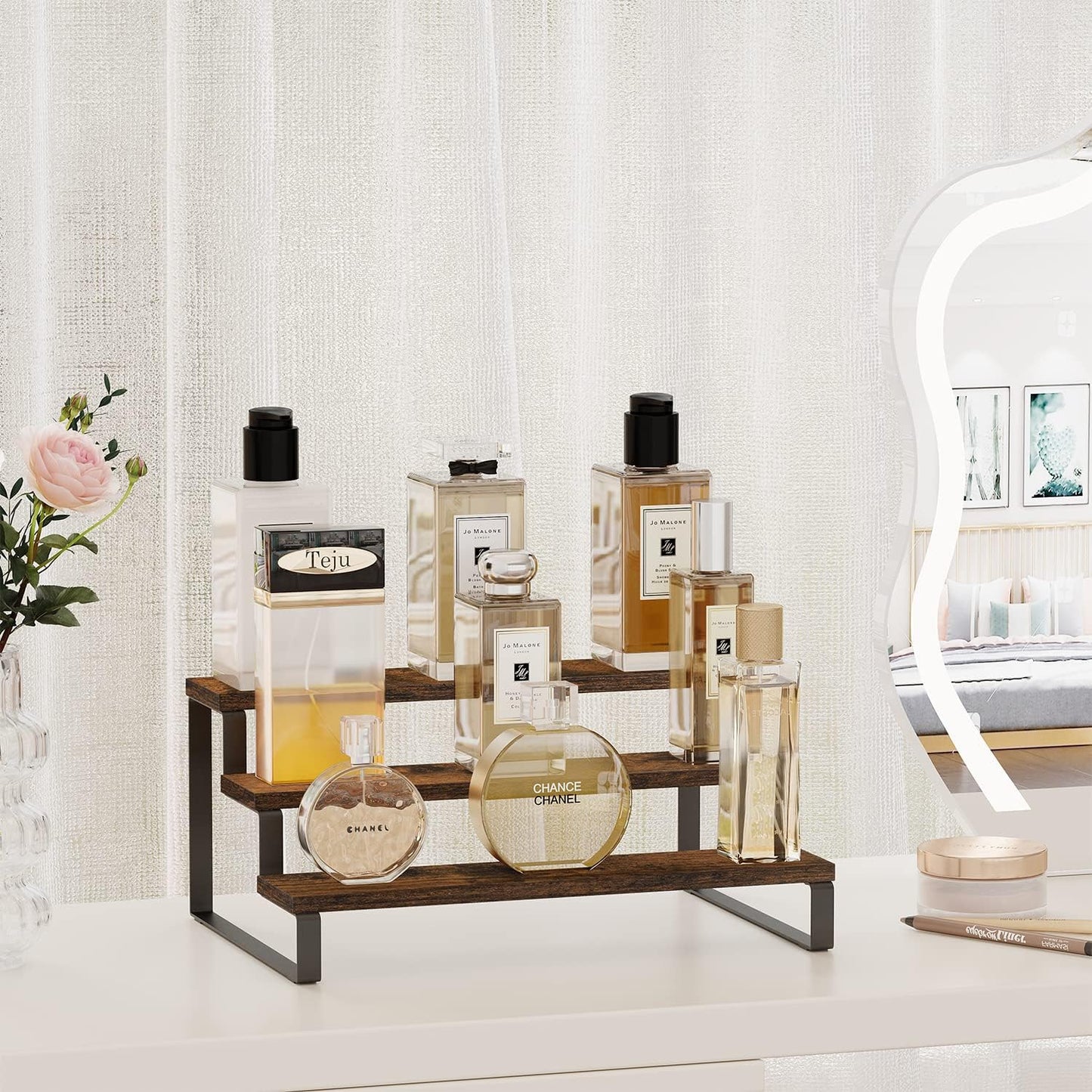Wooden Display Riser Stand / 3 Tier,brown