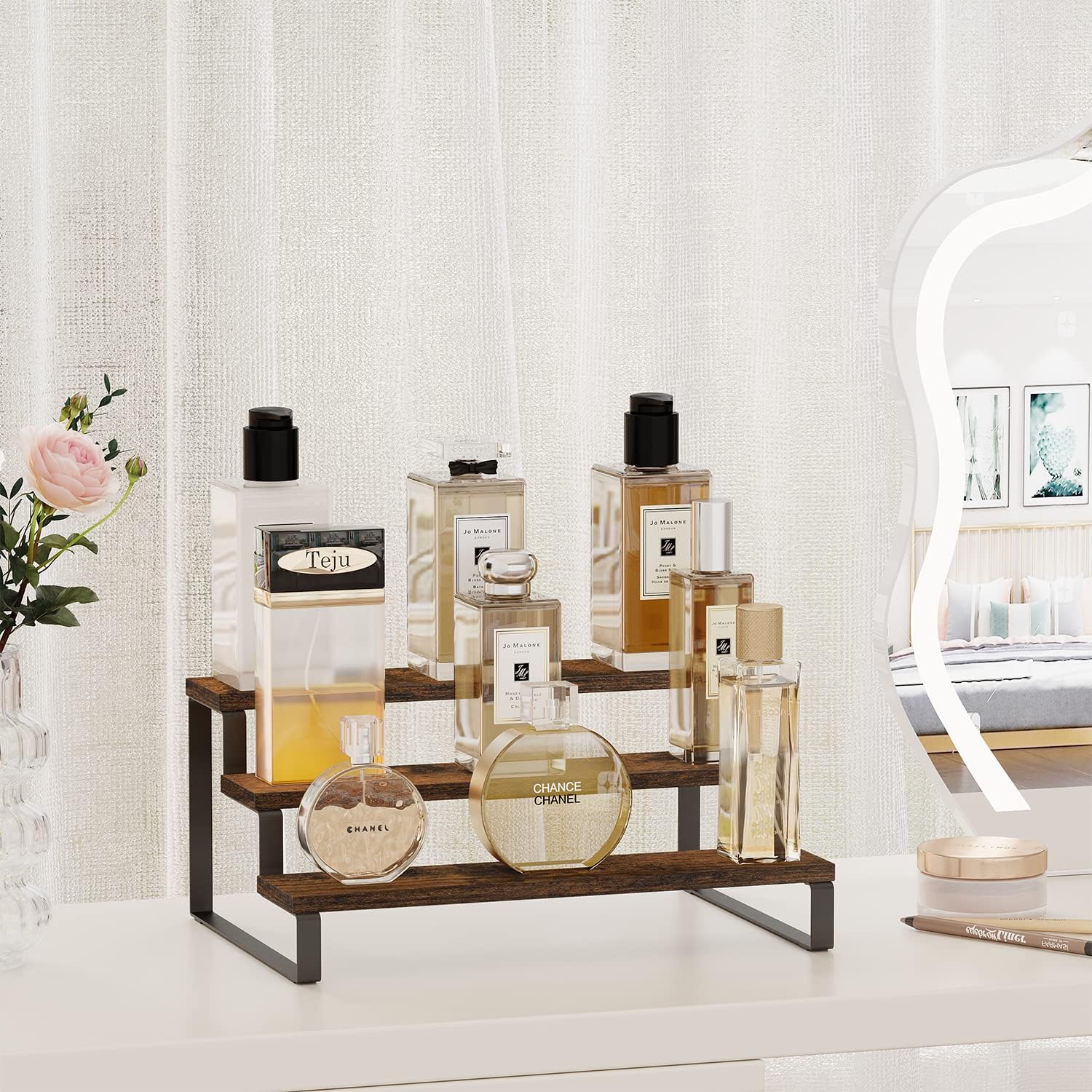 Wooden Display Riser Stand / 3 Tier,brown