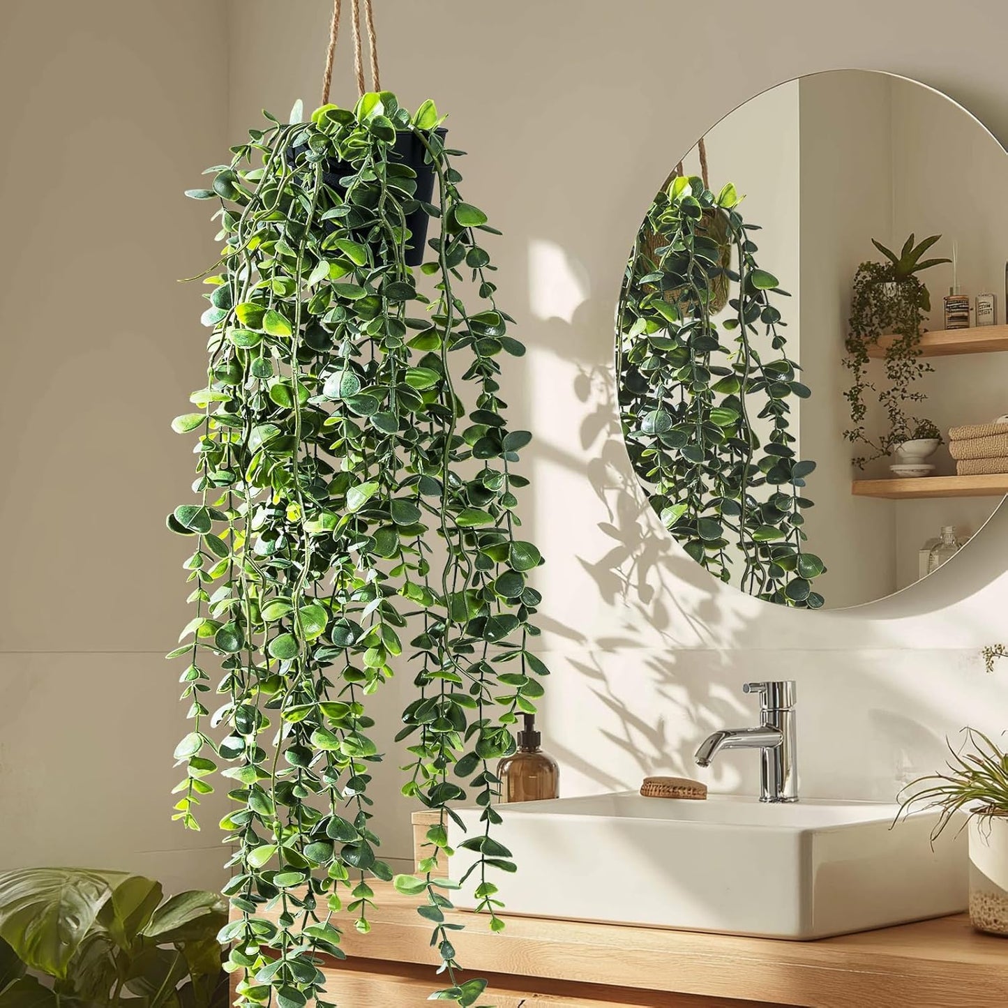 Artificial Hanging Plant Faux Plant Ivy Vine Faux Eucalyptus Vines Fake Potted / Type 7 / Set of 2