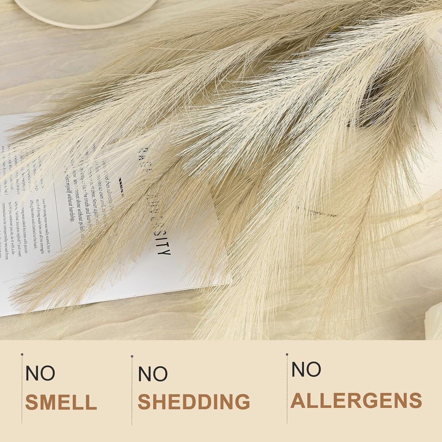 Small Artificial Pampas Grass Decor for Vase / Beige&brown Gradient / 22 / 21.7 Inch / Set of 36