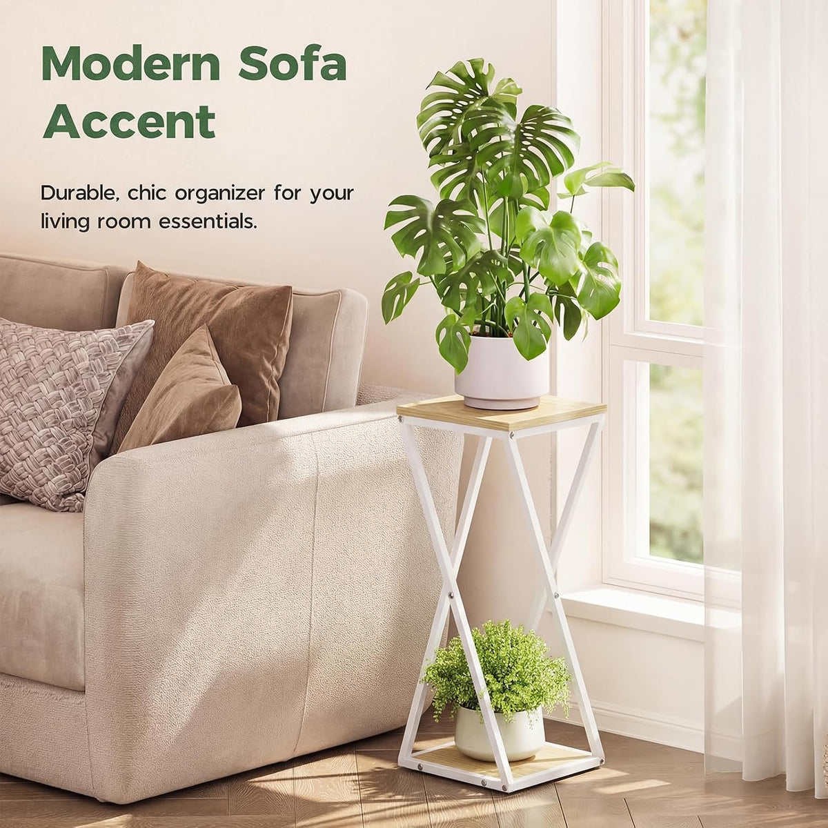 Bamworld Tall Plant Stand Indoor Corner Plant Shelf Tiered Plant Stand Wood Plant Table Heavy Duty Flower Pot Stands