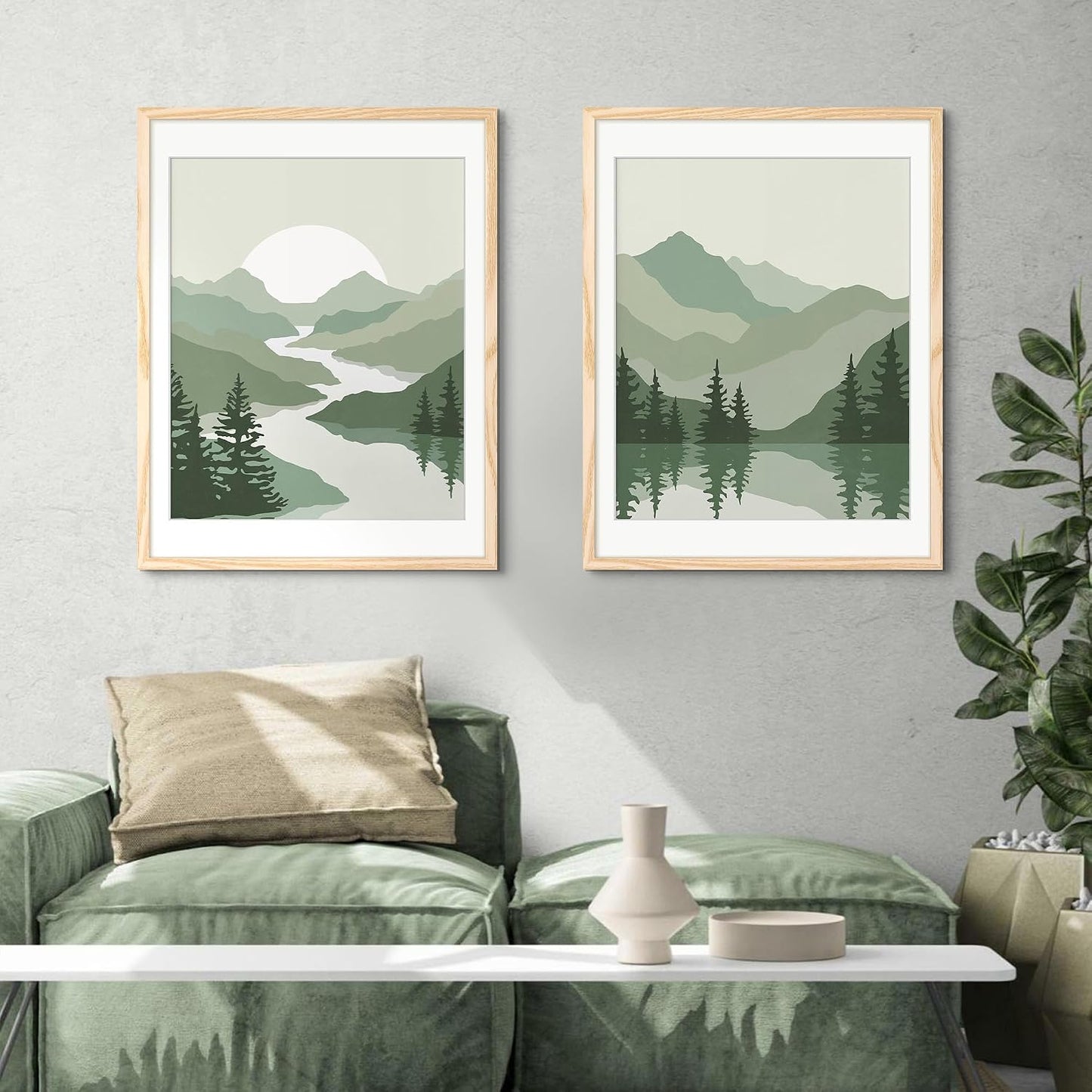 ENJOYBASICS 18x24 Poster Frame, Wall Gallery Frames Set of 2, Natural | Fit 18 x 24 Pictures, Horizontal or Vertical