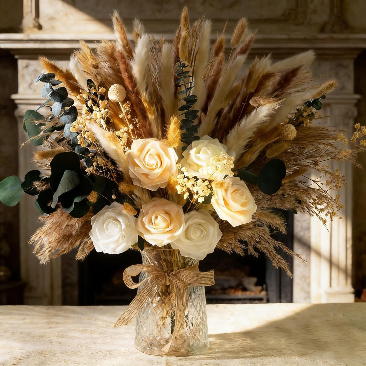 Vase Boho Home Decor Bouquet Bunny Tails Dried / Natural / Set of 101