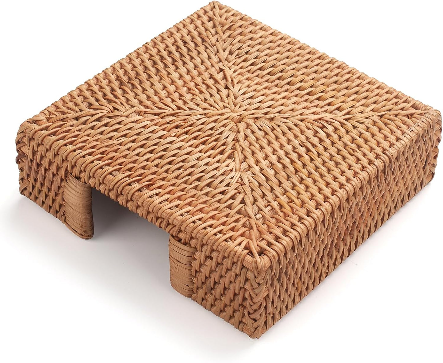 Rattan Napkin Holder Woven Flat Napkin Basket Tray / Square / 7.5 x 7.5 x 2.5
