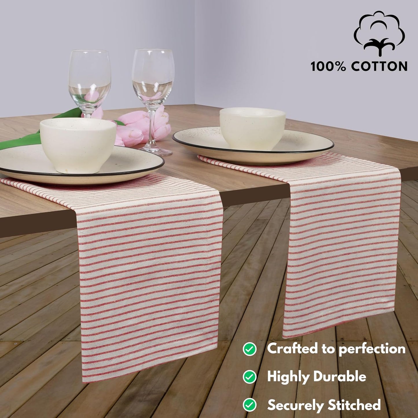 Native Fab Cloth Napkins 18x18 inches, 100% Cotton Vintage Stripped Dinner Napkins, Set of 12, Soft Breathable