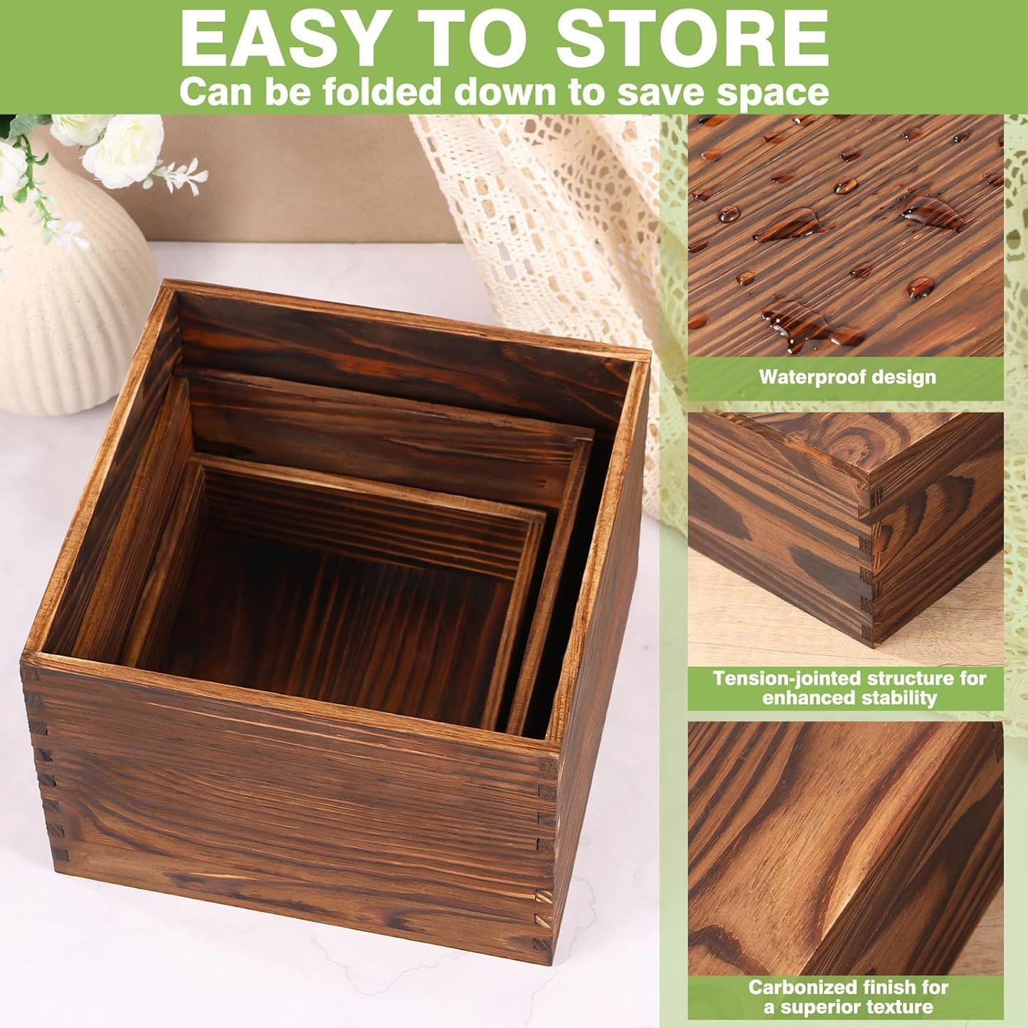 Wood Cake Cupcake Stand Buffet Risers / Brown / Set of 3