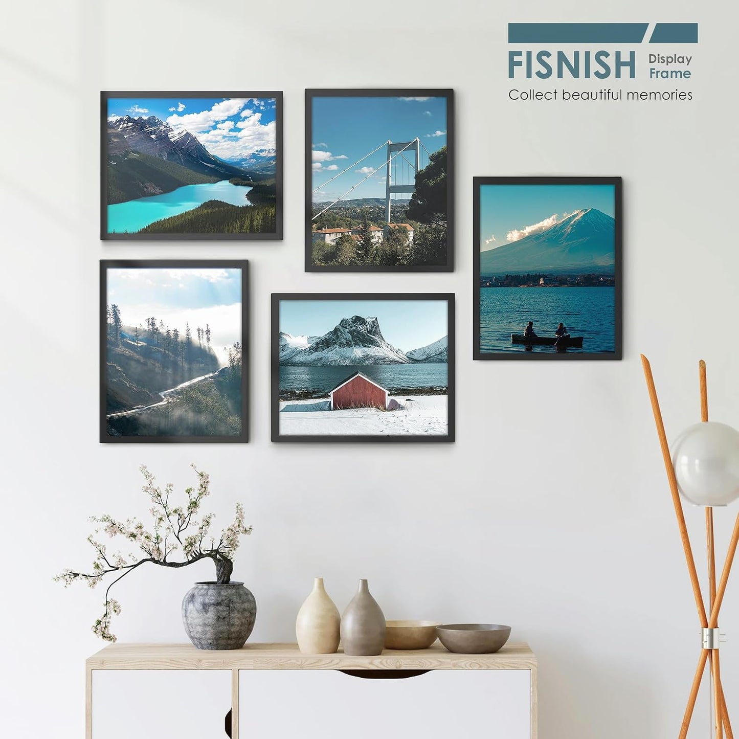 16x20 Picture Frames 5 Pack, Black for Wall Mounting | Horizontal or Vertical Poster Frames 16x20, for Photos, Artwork;