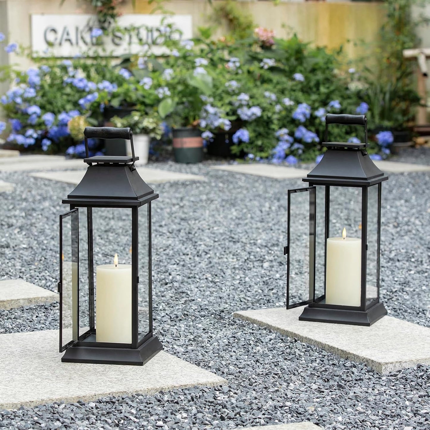volnyus Flameless Candles Set of 2 (3x6 inch) Flickering LED Wax Candles Battery Operated with Remote Control Timers