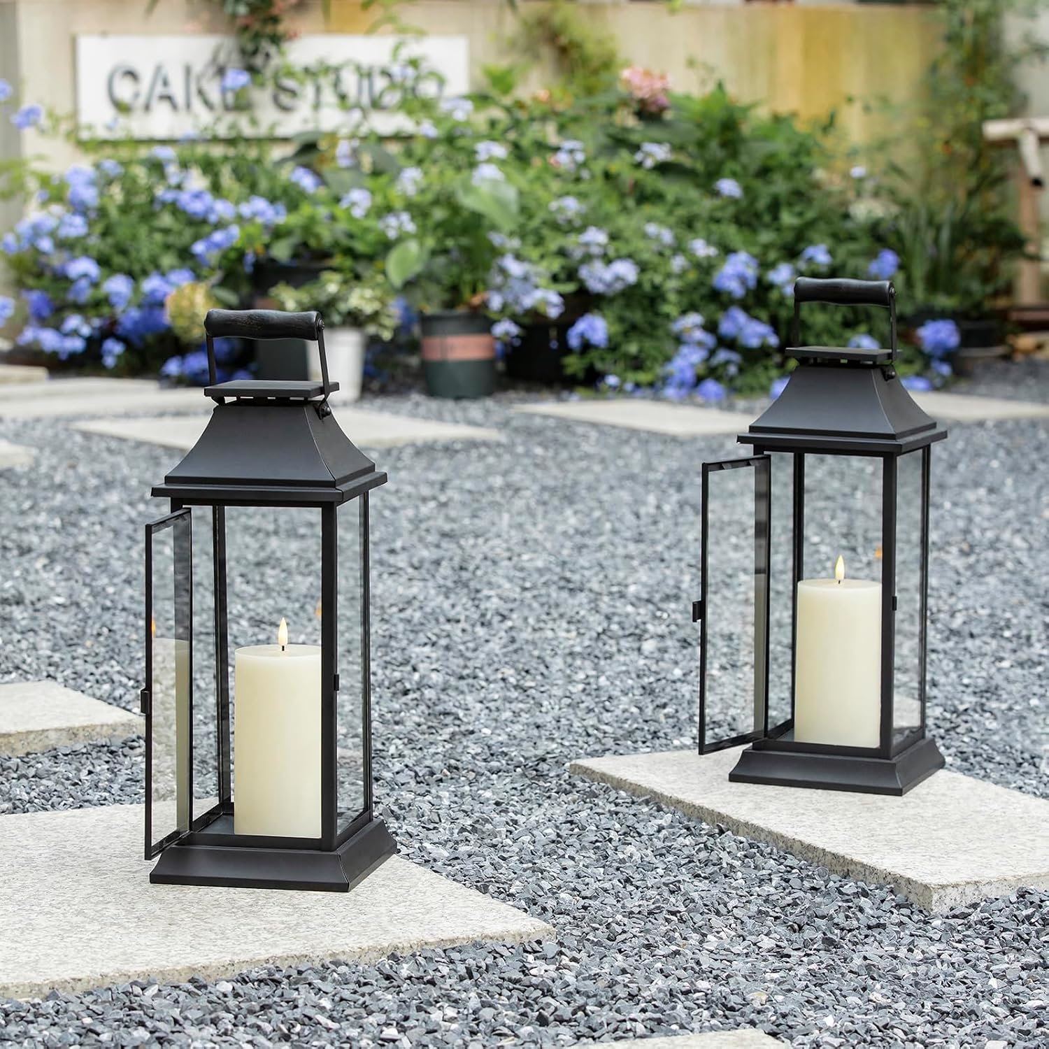volnyus Flameless Candles Set of 2 (3x6 inch) Flickering LED Wax Candles Battery Operated with Remote Control Timers