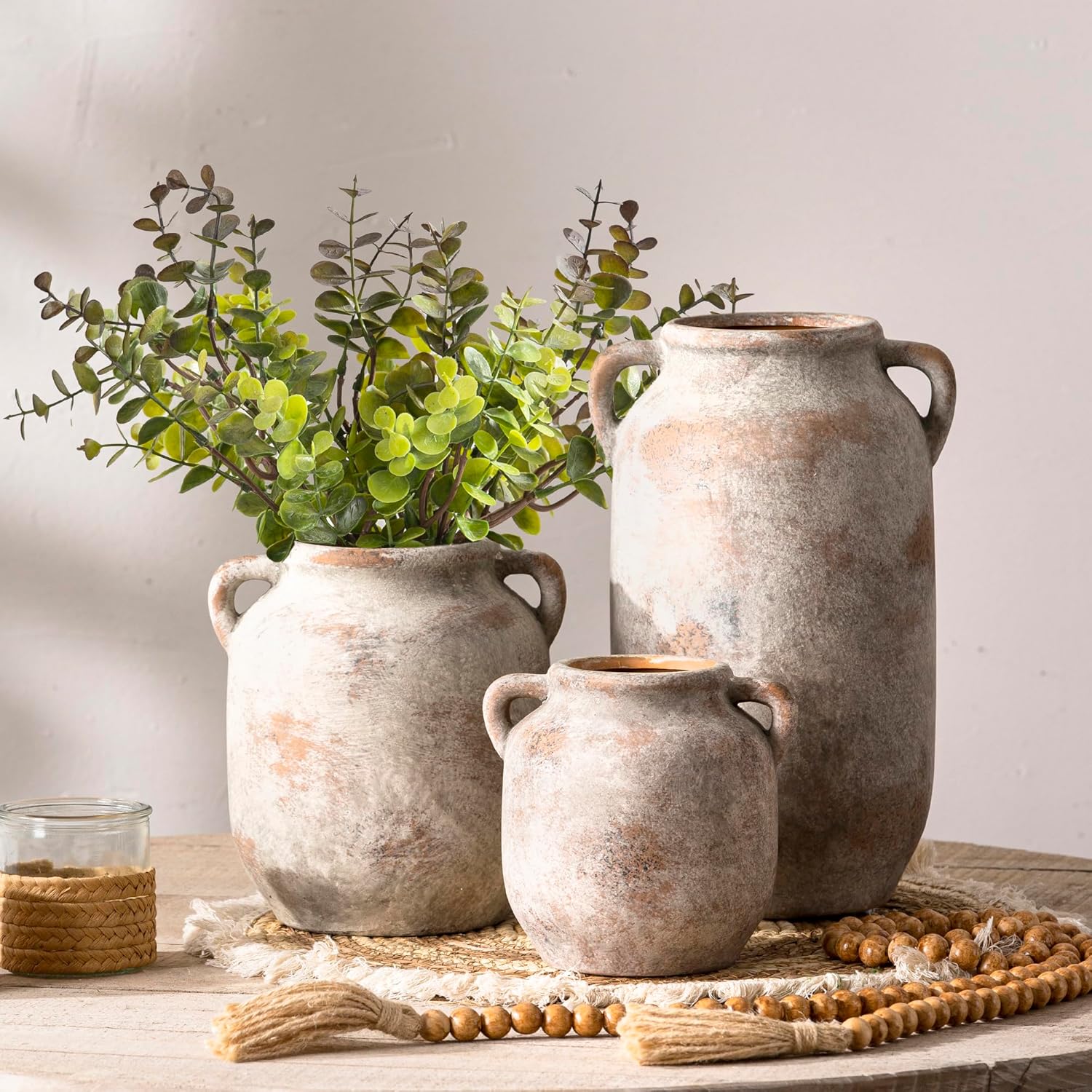 Farmhouse Rustic Table Vases / 7.6" Retro / 7.6 Inch