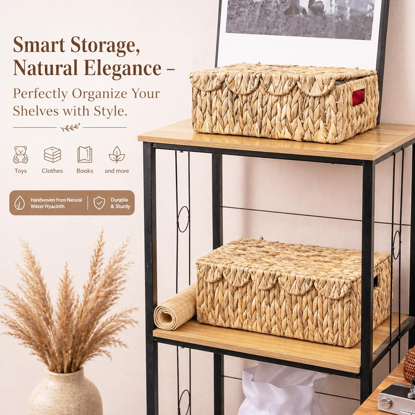 Scalloped Edge Wicker Basket / Set of 2