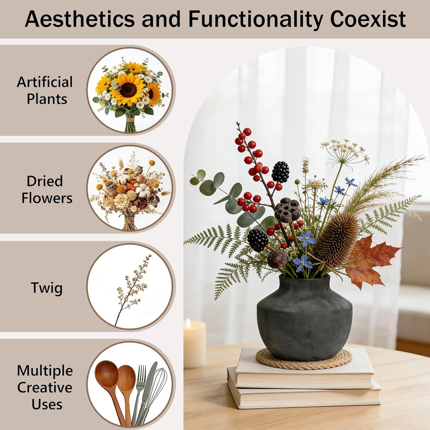 Ceramic Decorative Flower Vase / 5.5"h-black / 5.5 Inch