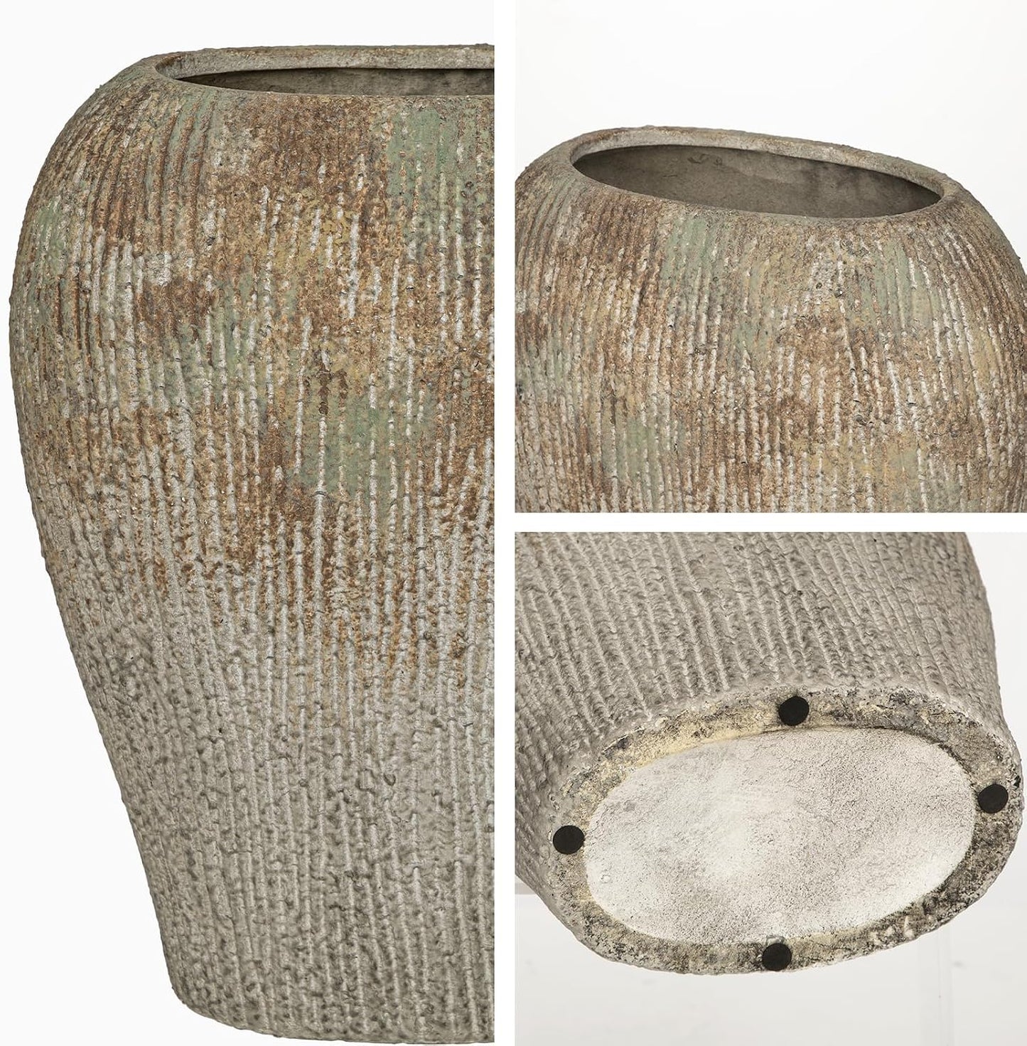 Slim Flat Ceramic Vase / Mosstone / Set of 13