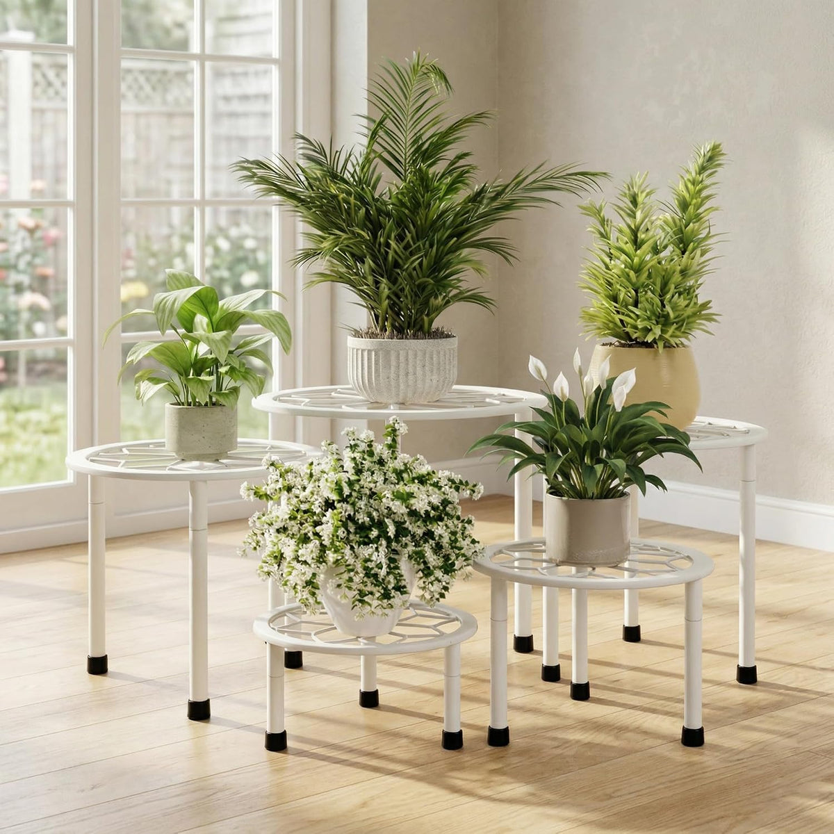 Metal Plant Stand Indoor Outdoor,Indoor Plant Stands for patio rust proof,Heavy Duty Flower Pot Stands for Multiple