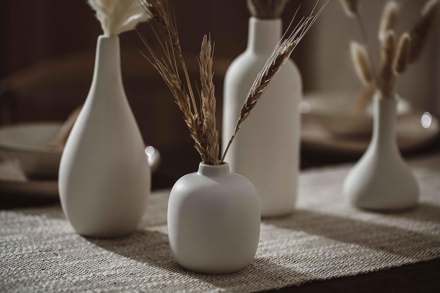 Ceramic Bud Vases / White / Set of 16