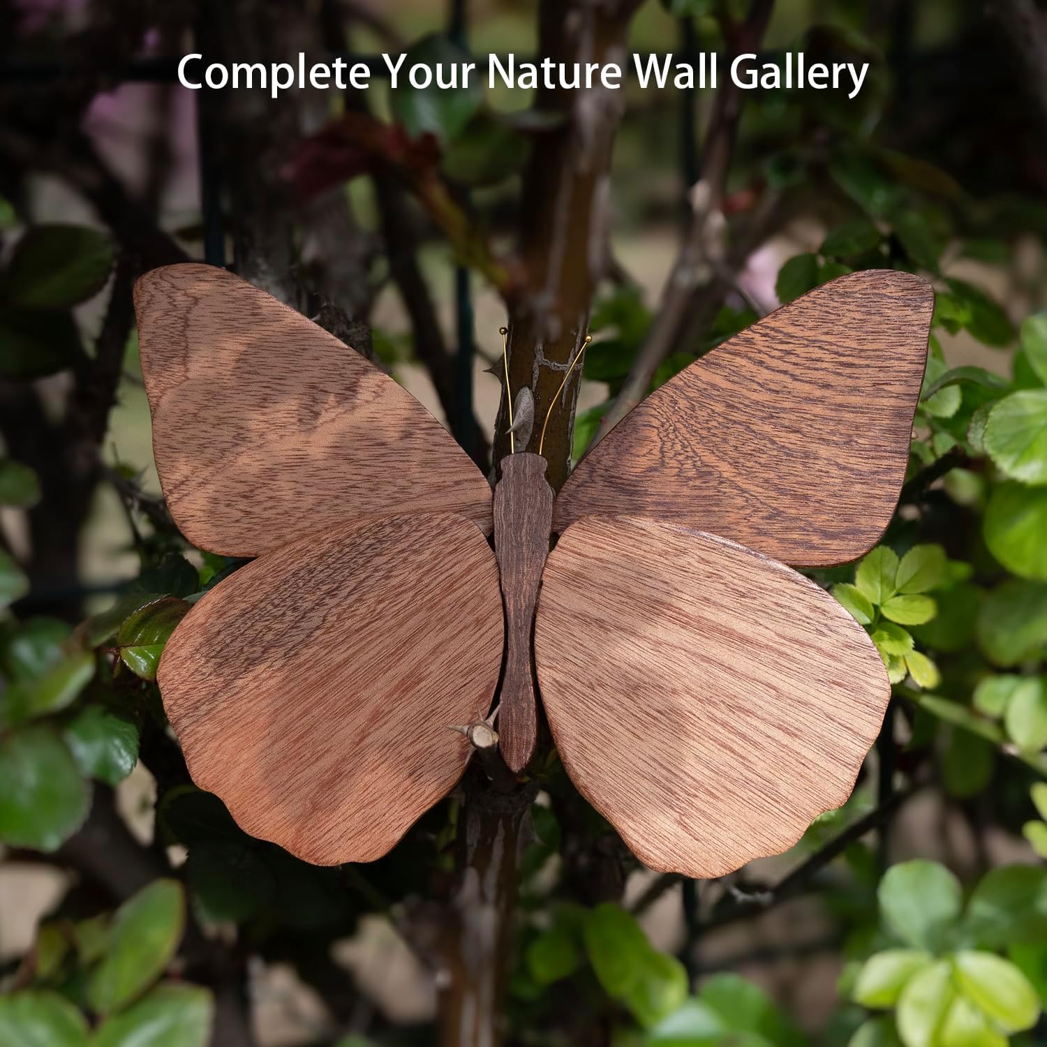 Handmade Wooden Butterfly Wall Art Hanging Decor Butterflies Wall Art Hanging / Brown / Set of 2