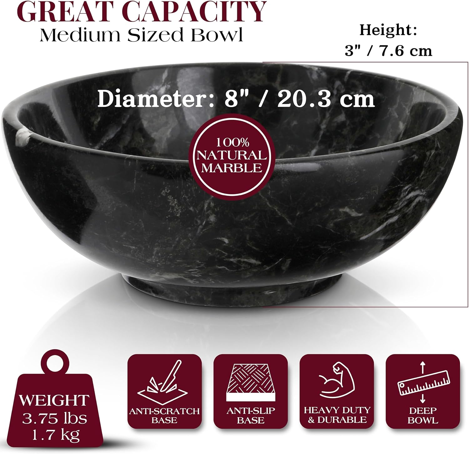 Elegant Modern Fruit Bowl / Black Zebra