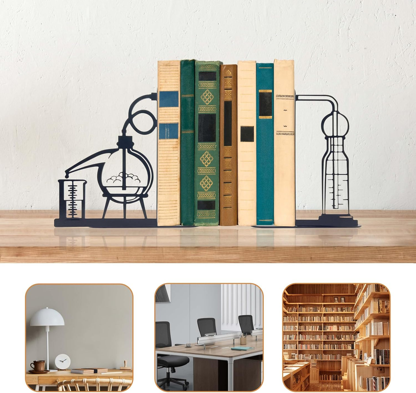 Unique Chemistry Metal Bookends / D