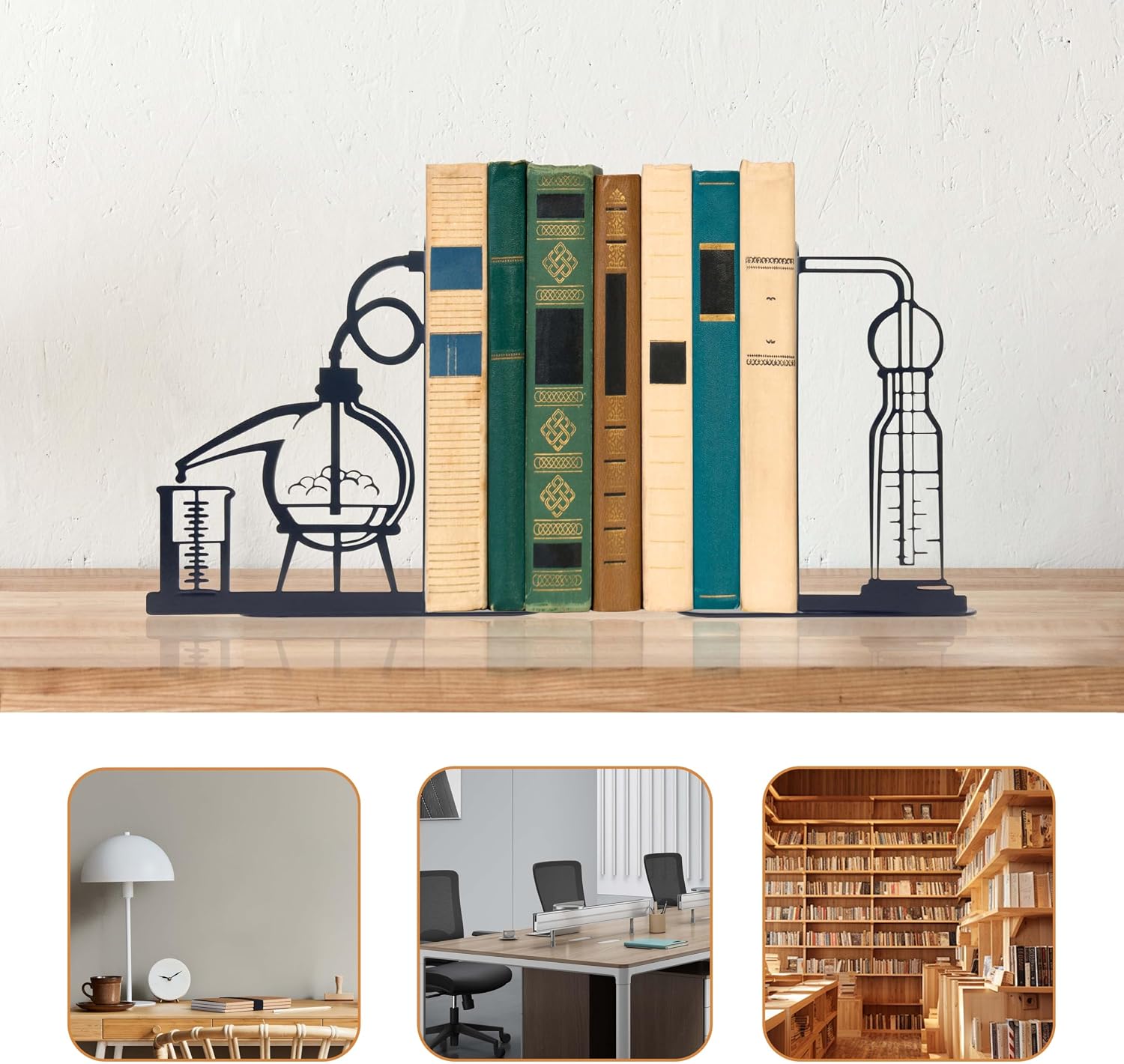 Unique Chemistry Metal Bookends / D