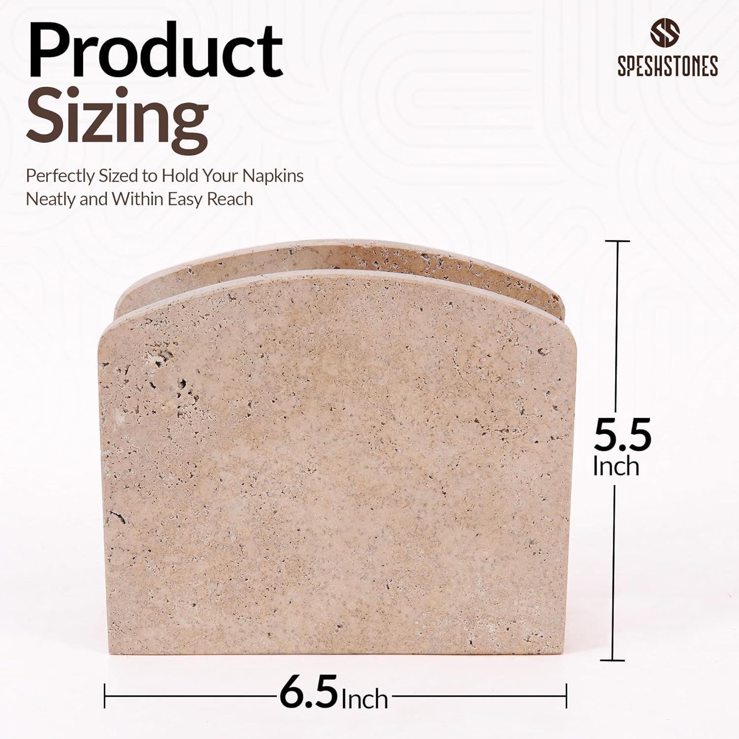 Stone Paper Napkins Organizer / Earthy Color / 6.5 Inch
