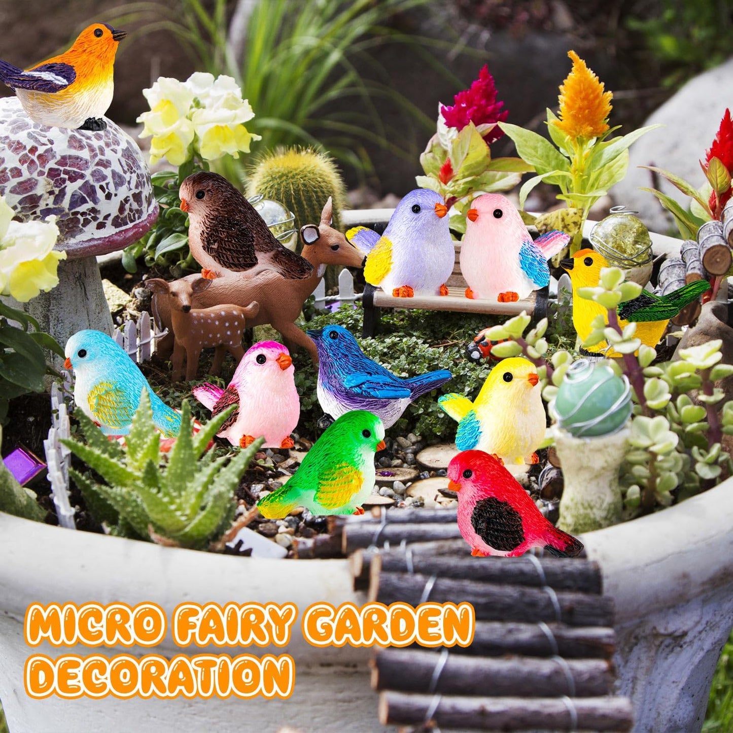 Miniature Bird Decorative Figurines / Minibird / Set of 72