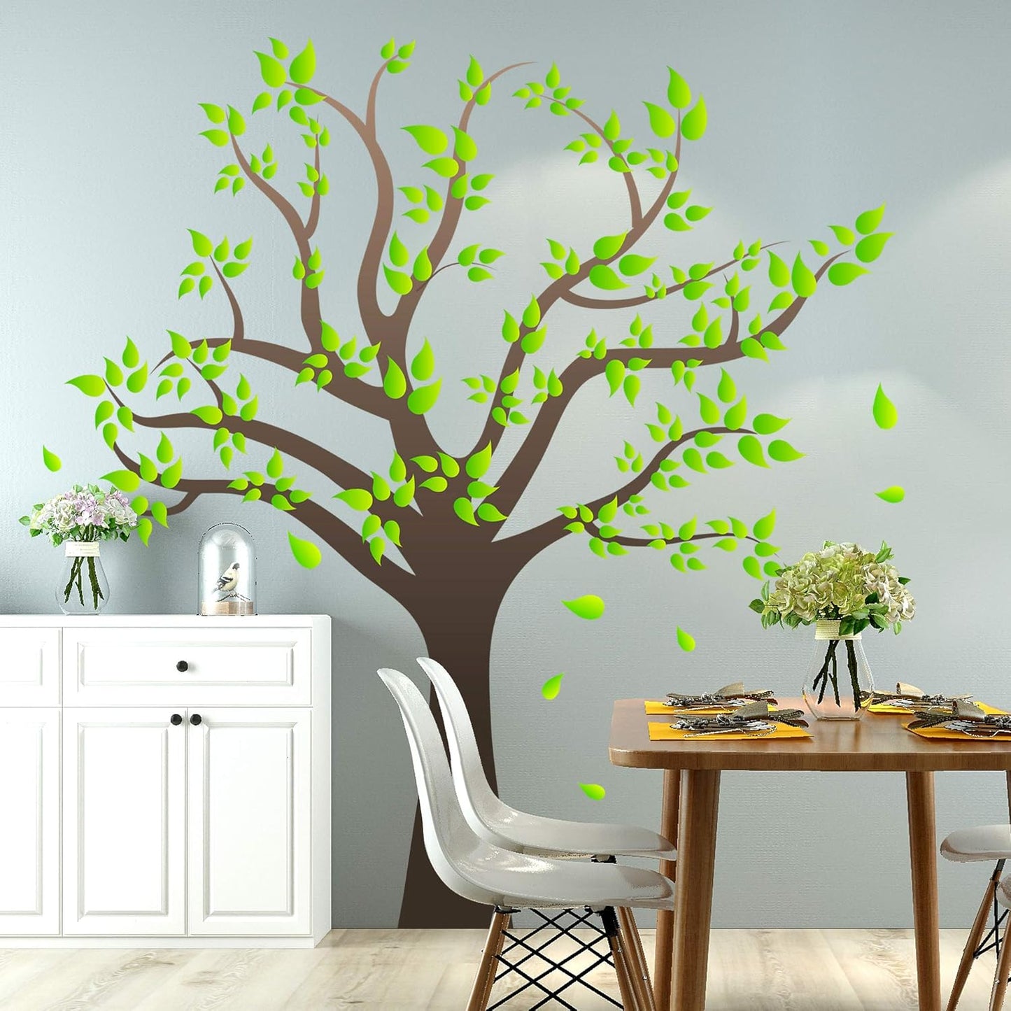 Amaonm Removable Cartoon Giant Wall Decals DIY Leaves Wall Sticker Peel and Stick / Tree / Brown