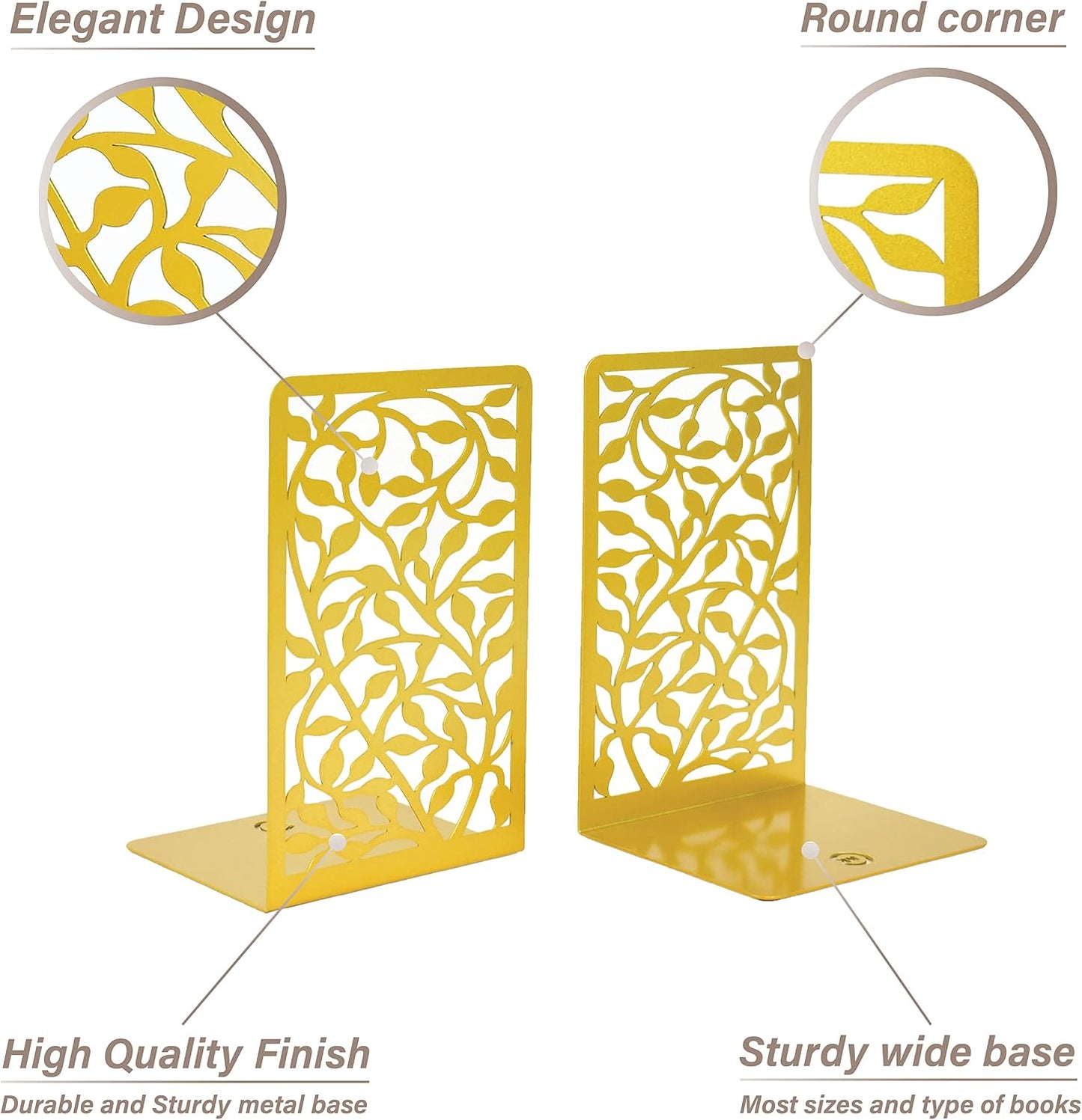 CNK Book Ends Bookends for Decorative Books Holder Bookend Shelves End Hold Heavy Duty Holders Stoppers Metal Stopper