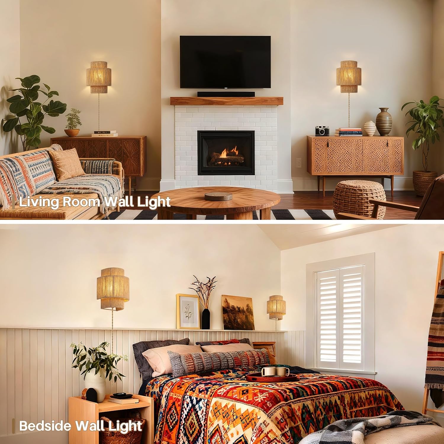 Boho Wall Light Fixture / 2-pack / Set of 2
