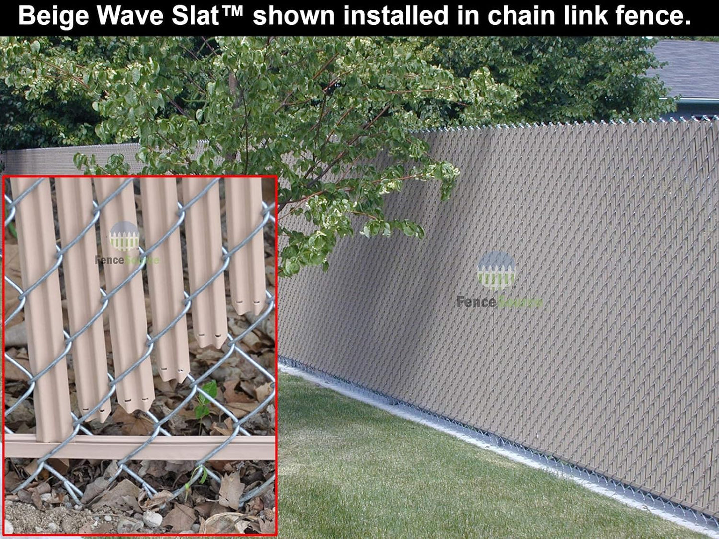 Wave Slat Single Wall Bottom Locking Privacy Slat for a high Chain Link / 6 Feet / Brown / 6 ft