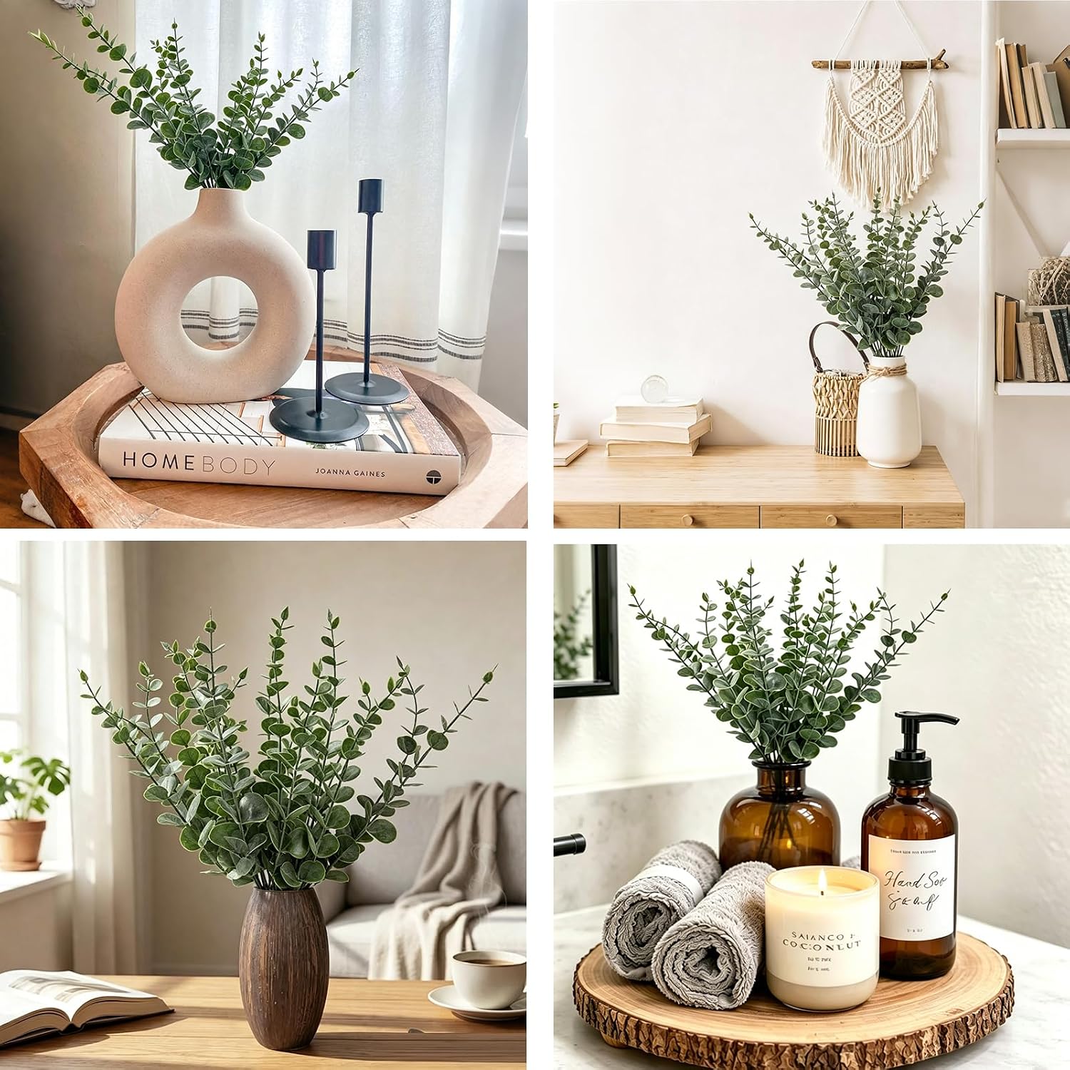 Fake Eucalyptus Plants Real Touch Faux Eucalyptus garland / Set of 100
