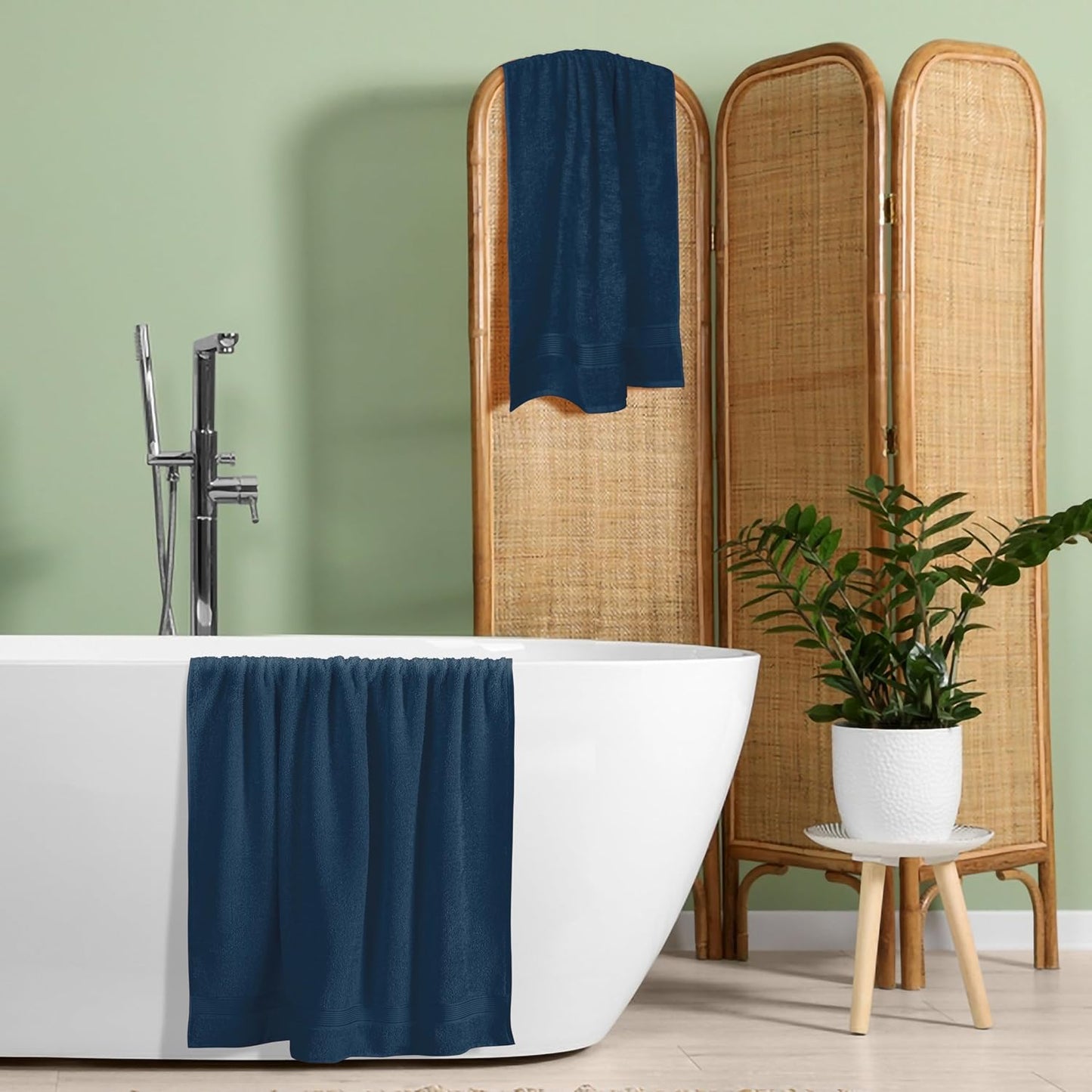 BELZZI Home Ultra Soft 4 Pack Oversized Bath Towel Set 27x54, Cotton Compact Bath Towels, Highly Absorbant Eco-Friendly
